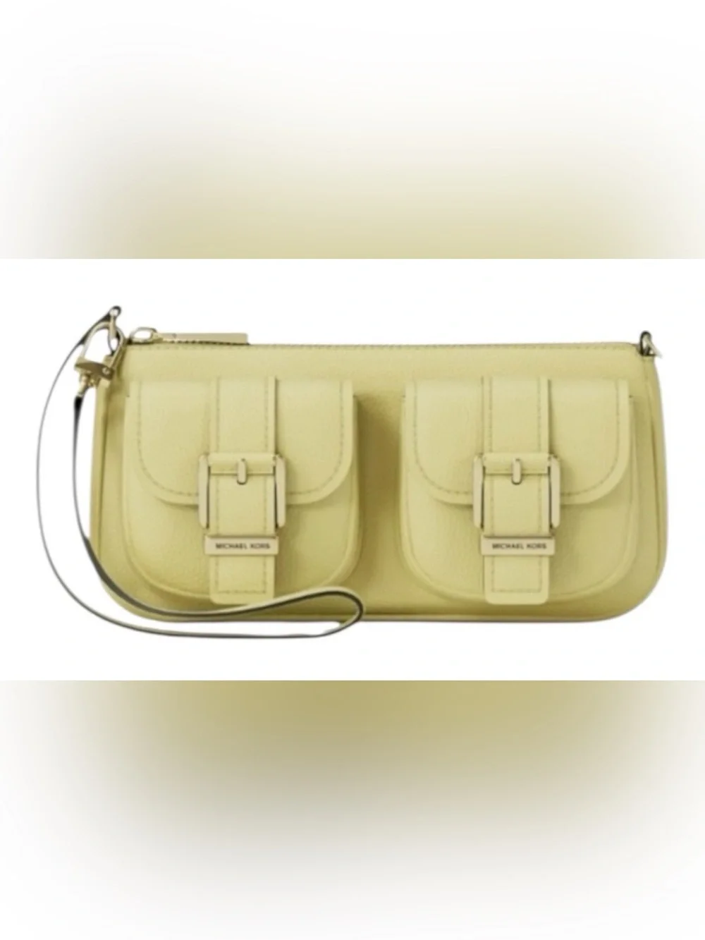 Michael Kors Pale Yellow Double Pocket Shoulder Bag